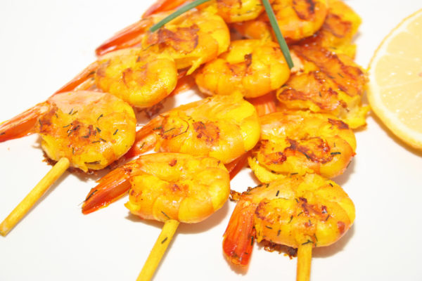 12 Brochettes de Crevettes à l'Indienne 500G