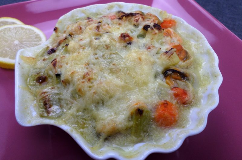 Gratinée de Moules aux Poireaux en Cassolettes